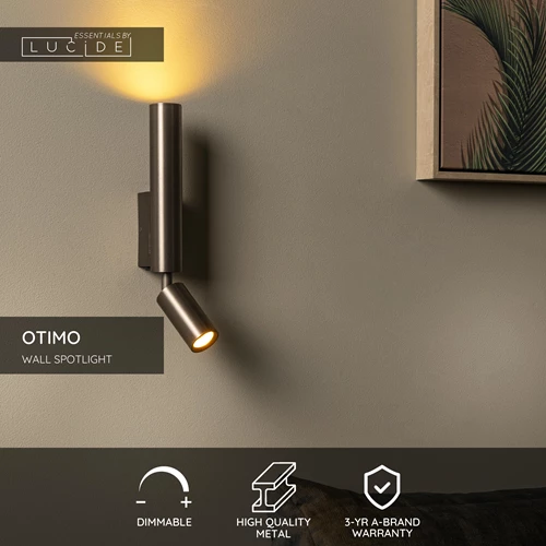 Lucide OTIMO - Wall spotlight / Wall light - 2xGU10 - Coffee | Essential - USP